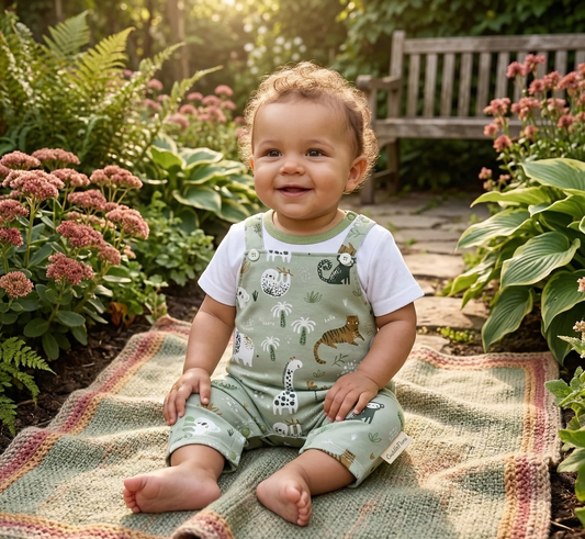 Safari Animal Print Baby Romper Set for Newborn Boys & Girls – Soft Cotton Short Sleeve Infant Bodysuit Outfit Summer Clothes Toddler Jumpsuit Casual Baby Wear (0–18 Months)