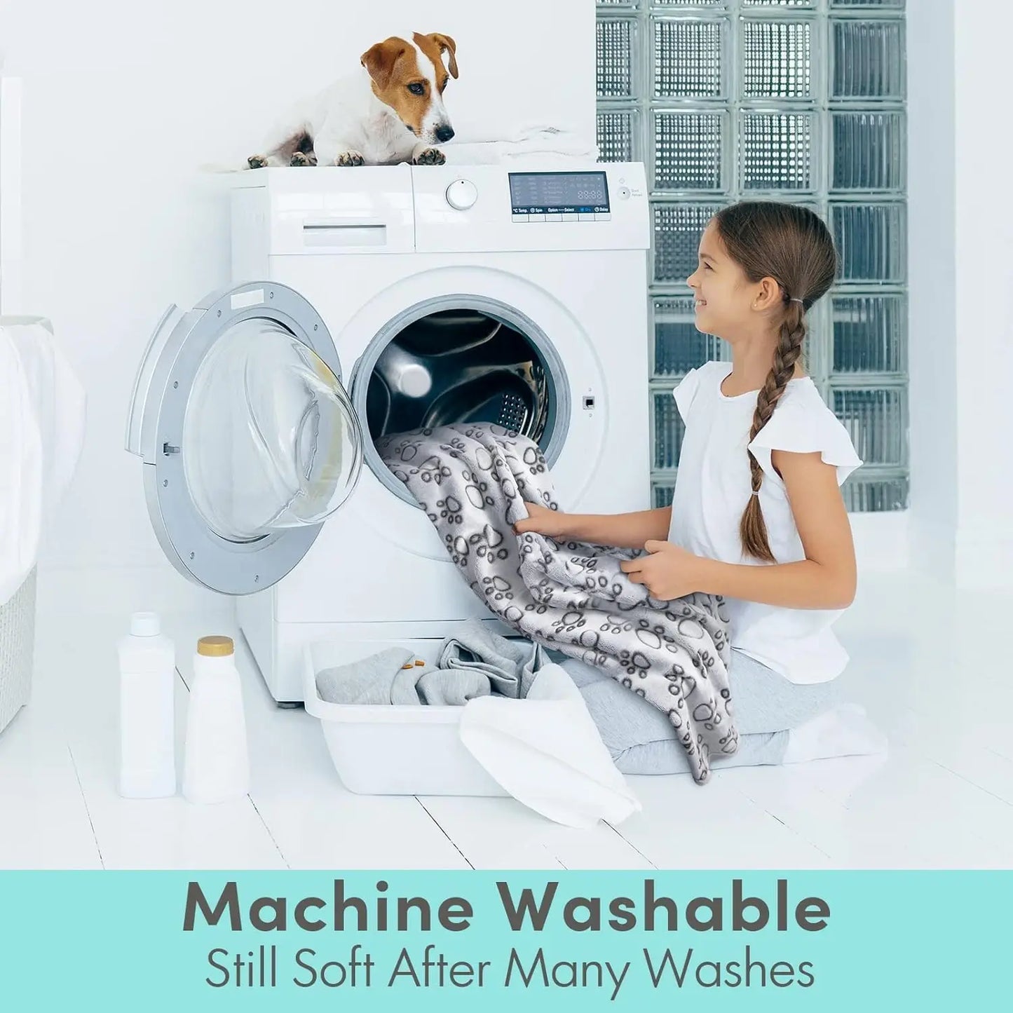 Soft Washable Pet Blanket for Dogs & Cats