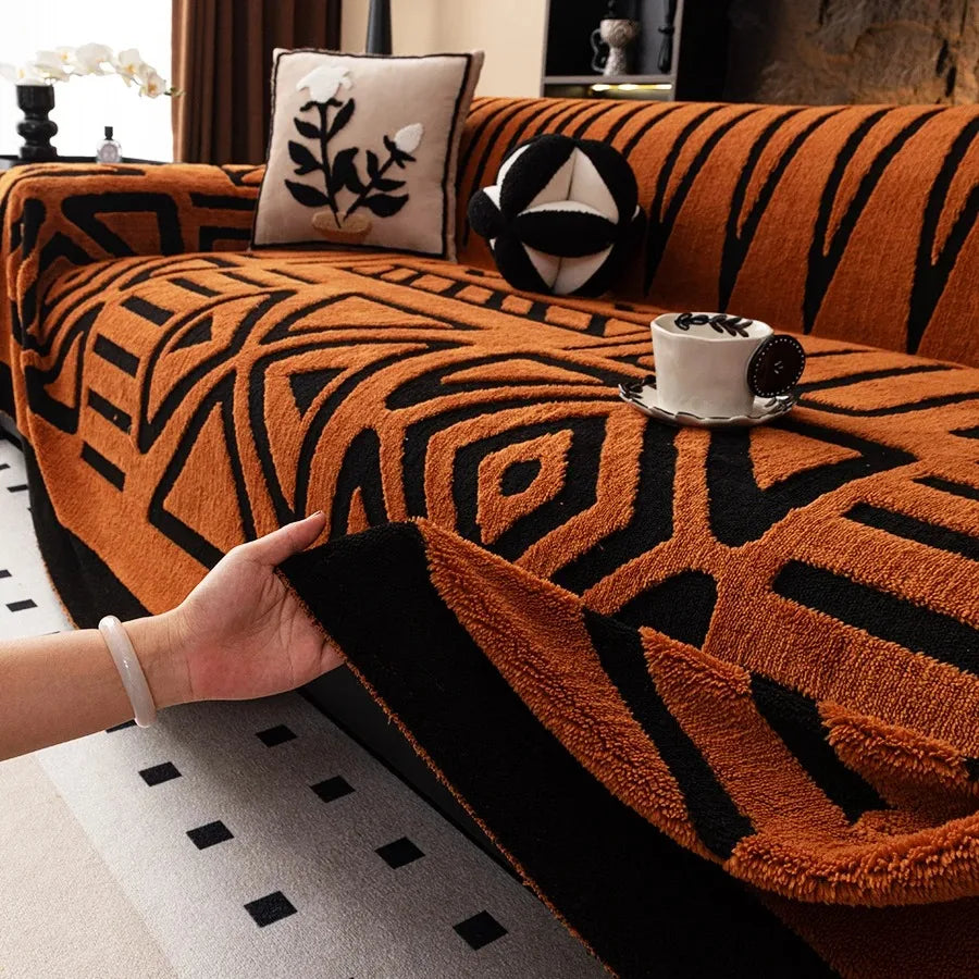Fluffy Fleece Bohemian Sofa Throw