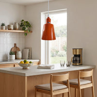 Single Small Lamp Shade Pendant Light, Available in 9 Colours, Fabric Ceiling Hanging Lamp for Living Room Bedroom Kitchen, Modern Simple Style