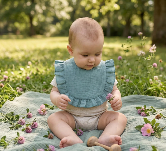 Muslin Baby Bib (6–36 Months) – Ultra Soft Absorbent Cotton Drool & Feeding Bib for Babies and Toddlers & Feeding Saliva Towel