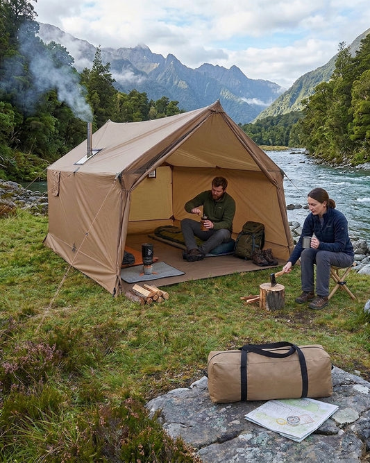 2-Person Camping Hot Tent with Stove Jack, Waterproof 4-Season Cabin Tent for Winter Camping, Hiking & Outdoor Adventures, Durable All-Season Shelter