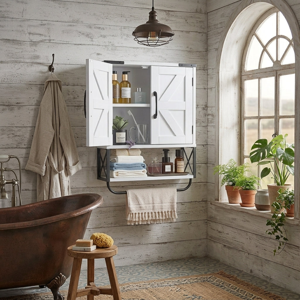 A towel bar built right in