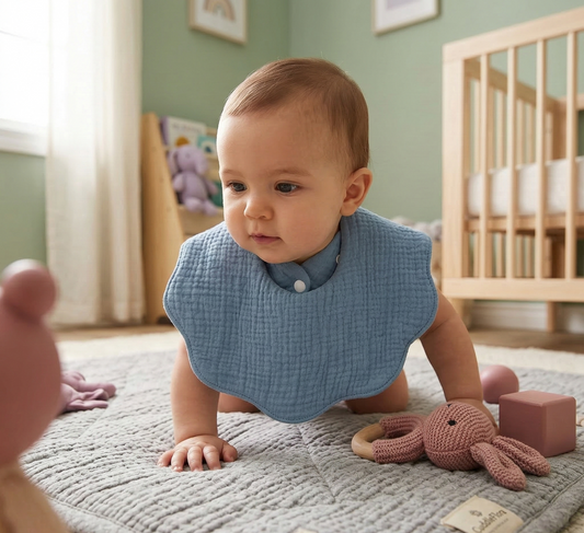 Muslin Baby Bib (6–36 Months) – Ultra Soft Absorbent Cotton Drool & Feeding Bib for Babies and Toddlers & Feeding Saliva Towel