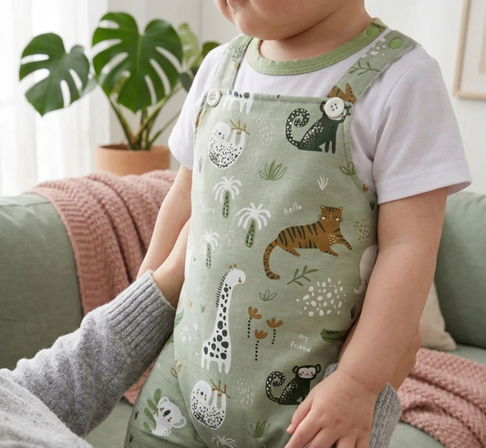 Zoo Animal Baby Romper – Soft & Stretchy Newborn Outfit (0–18 Months)
