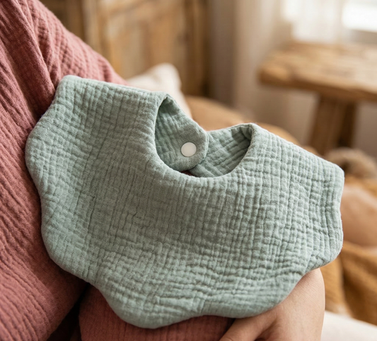 Muslin Baby Bib (6–36 Months) – Ultra Soft Absorbent Cotton Drool & Feeding Bib for Babies and Toddlers & Feeding Saliva Towel