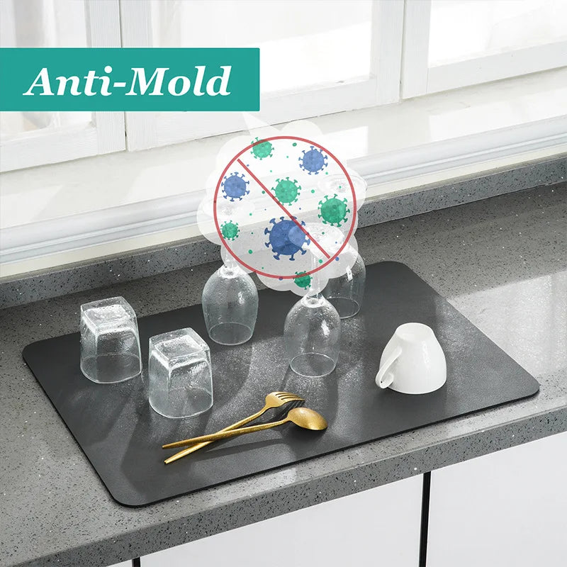 Absorbent Kitchen Dish Drying Mat