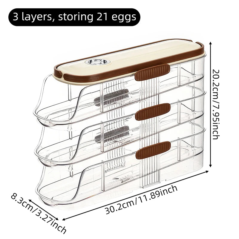 Auto-Rolling Fridge Egg Storage Rack