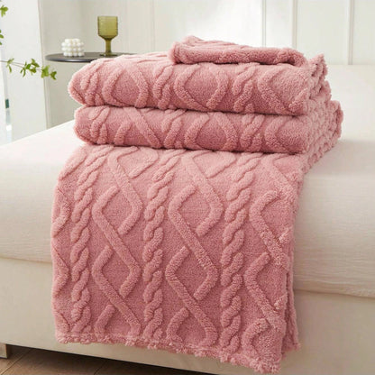 Lightweight Coral Fleece Throw Blanket