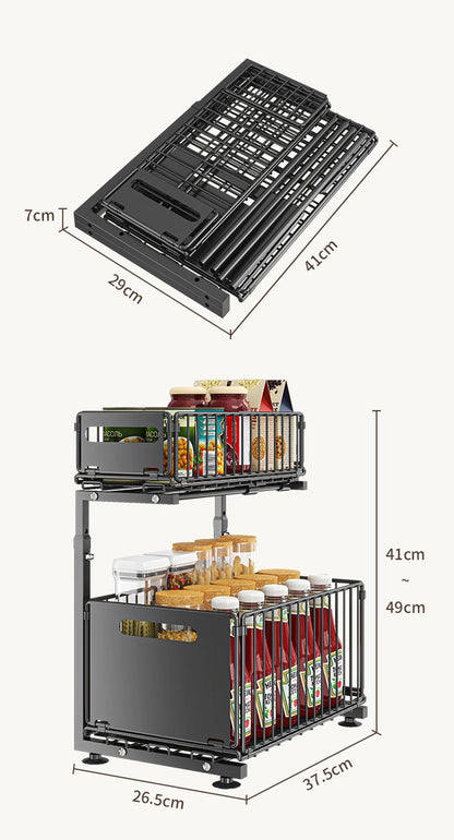 2-Tier Pull-Out Cabinet Organiser