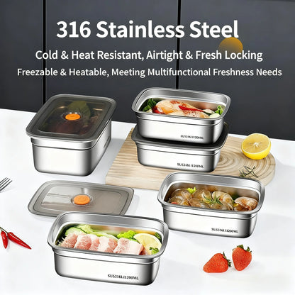 Stainless Steel Camping Lunch Box Sealed
