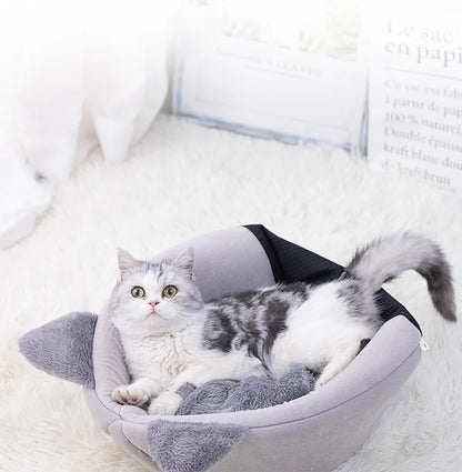 Winter Cozy Cave Cat Bed House Nest