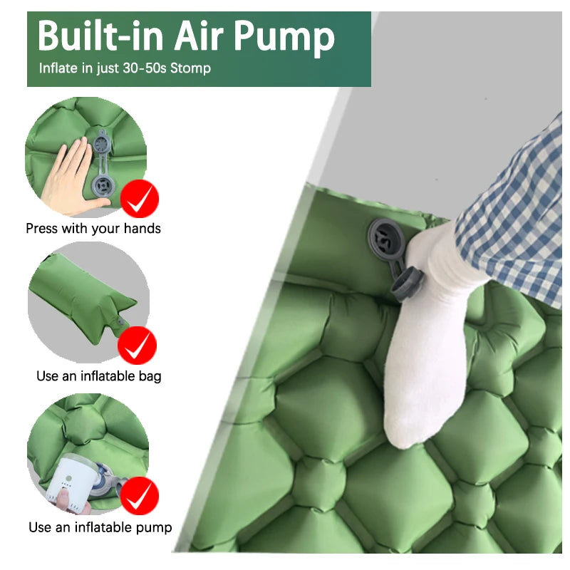 Inflatable Camping Sleeping Pad with Pillow