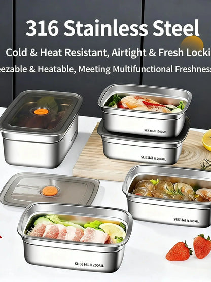 Stainless Steel Camping Lunch Box Sealed