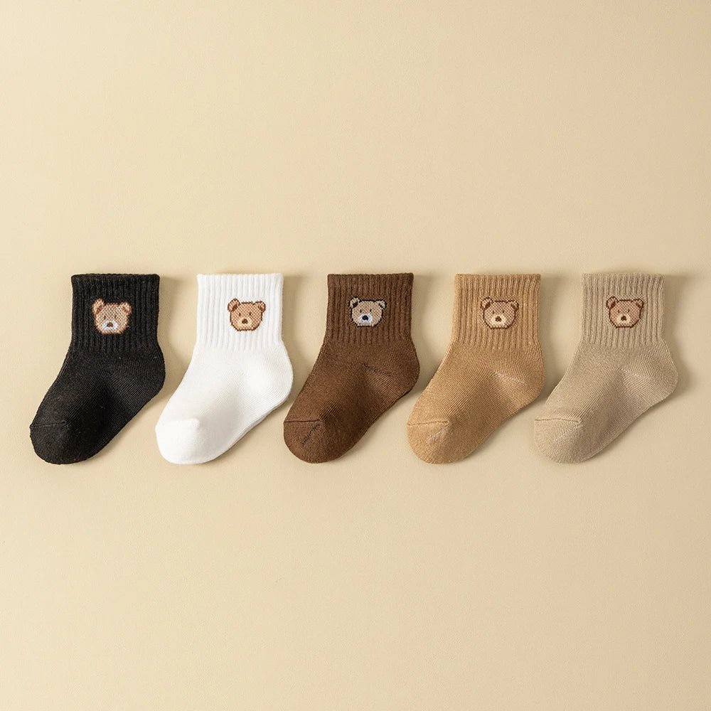 Baby Socks Cartoon Bear Toddler 5-Pack
