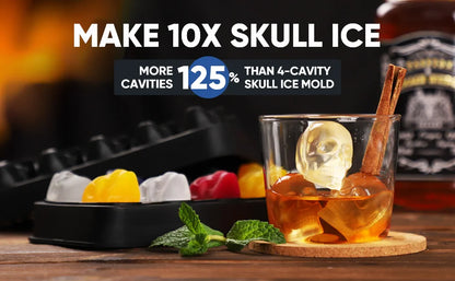 Skull Ice Cube Tray Mould - 10 Cavity