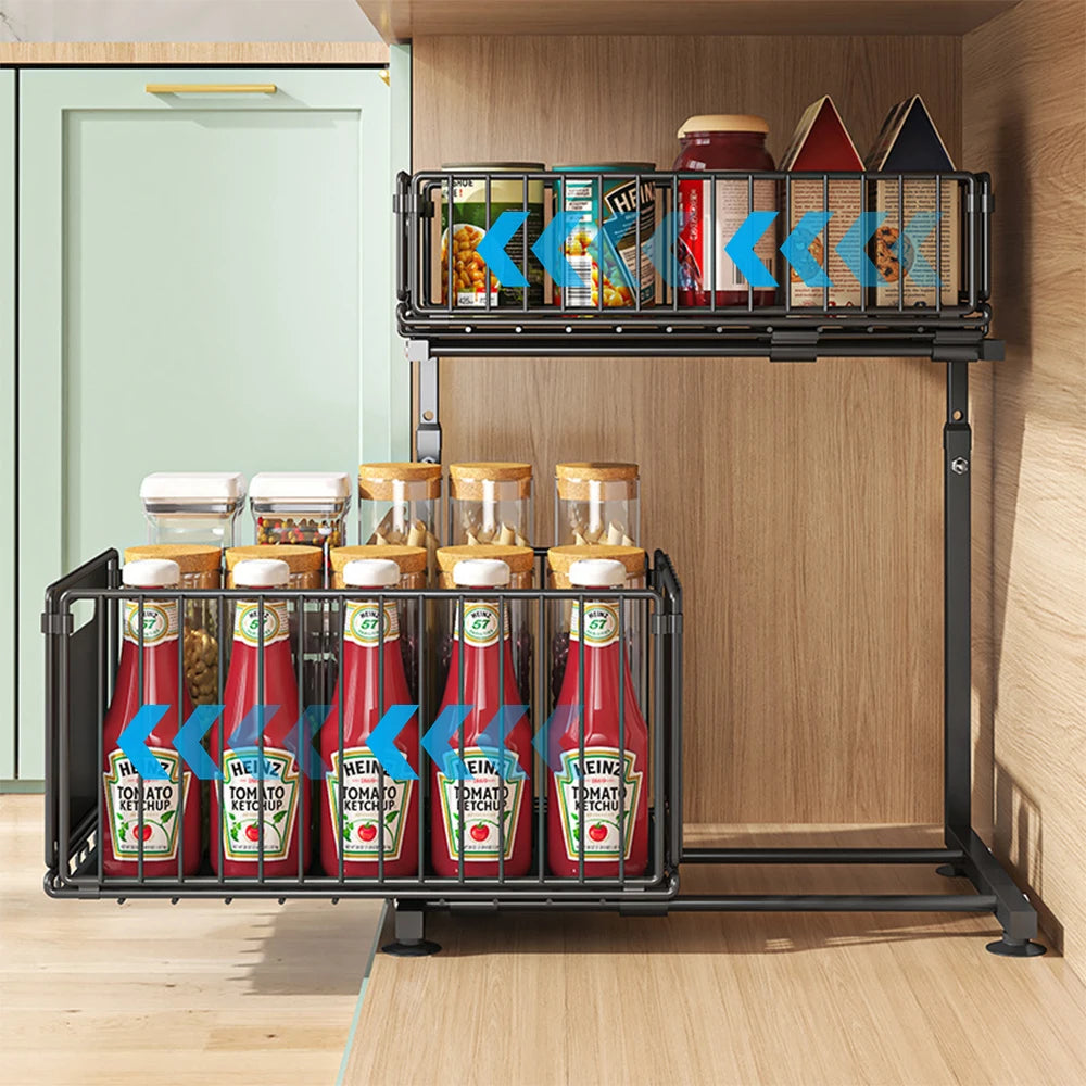 2-Tier Pull-Out Cabinet Organiser