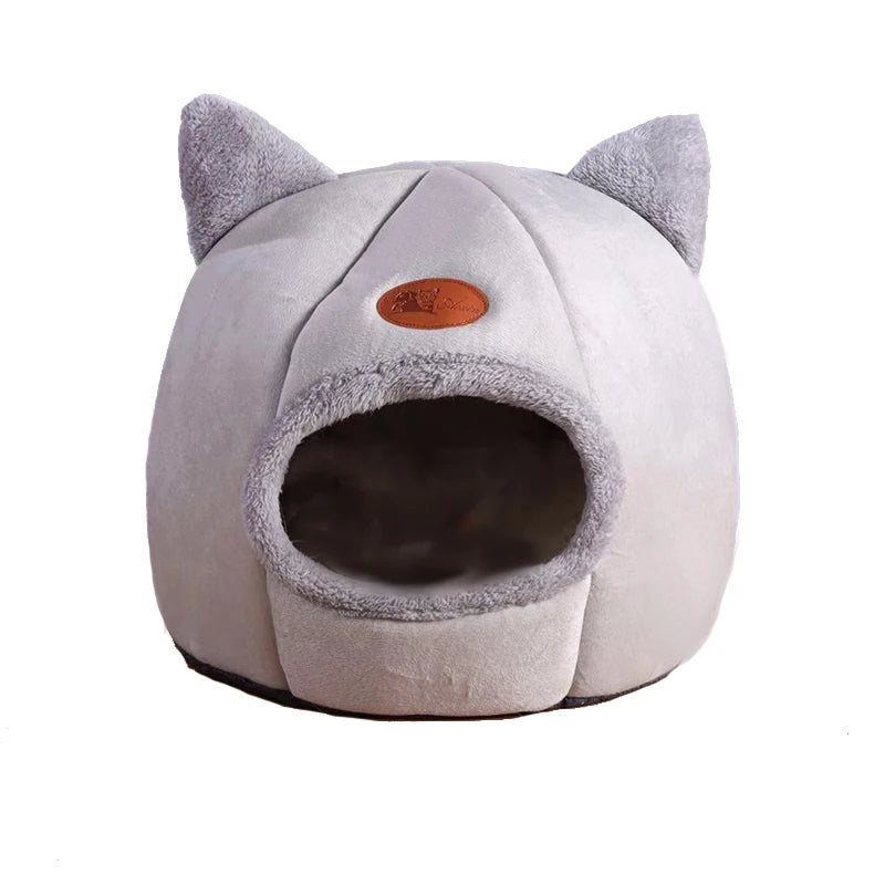 Winter Cozy Cave Cat Bed House Nest