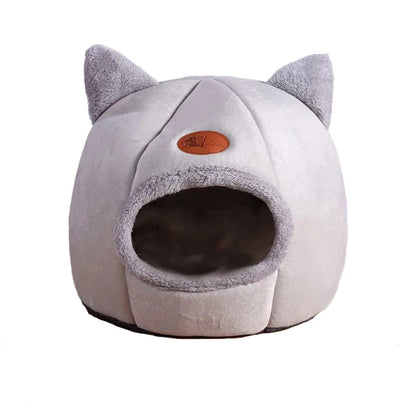 Winter Cozy Cave Cat Bed House Nest