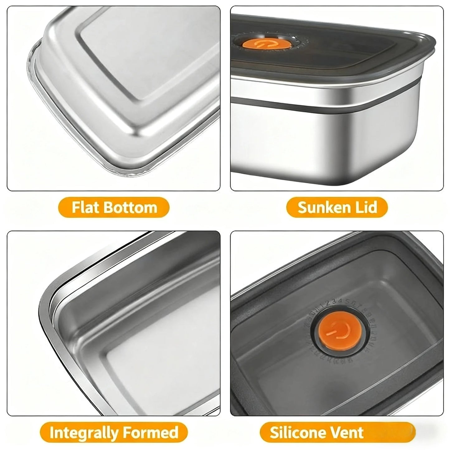 Stainless Steel Camping Lunch Box Sealed
