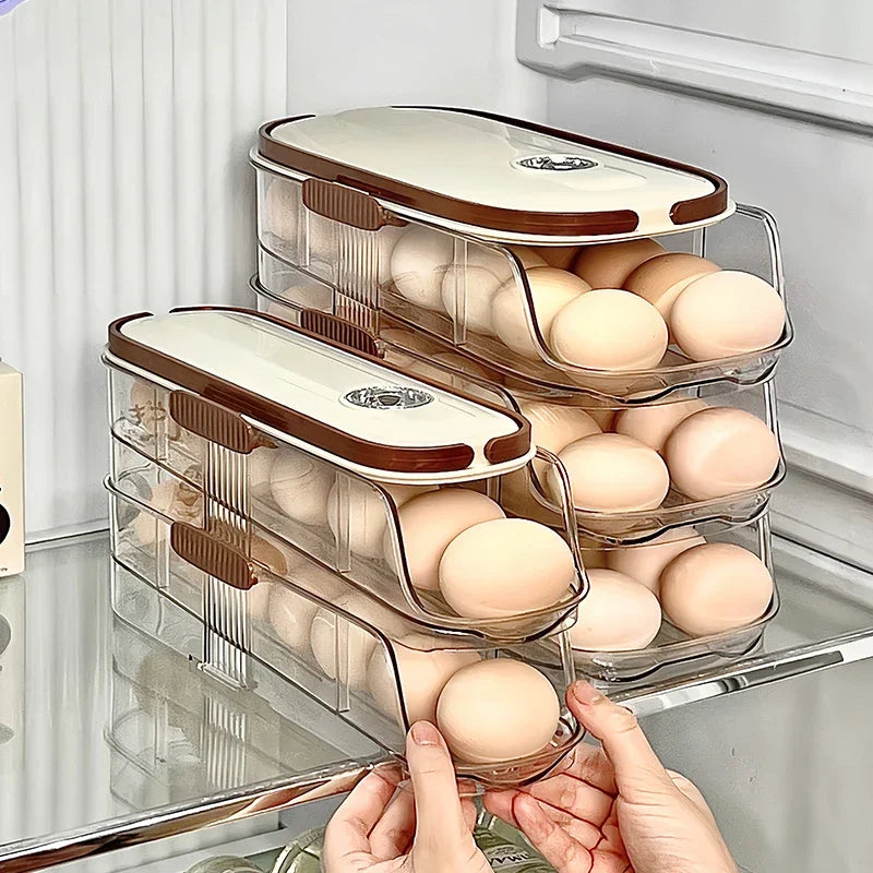 Auto-Rolling Fridge Egg Storage Rack