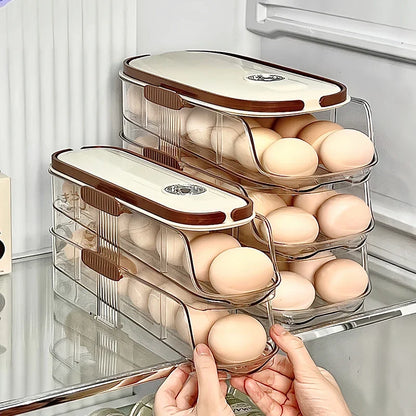 Auto-Rolling Fridge Egg Storage Rack