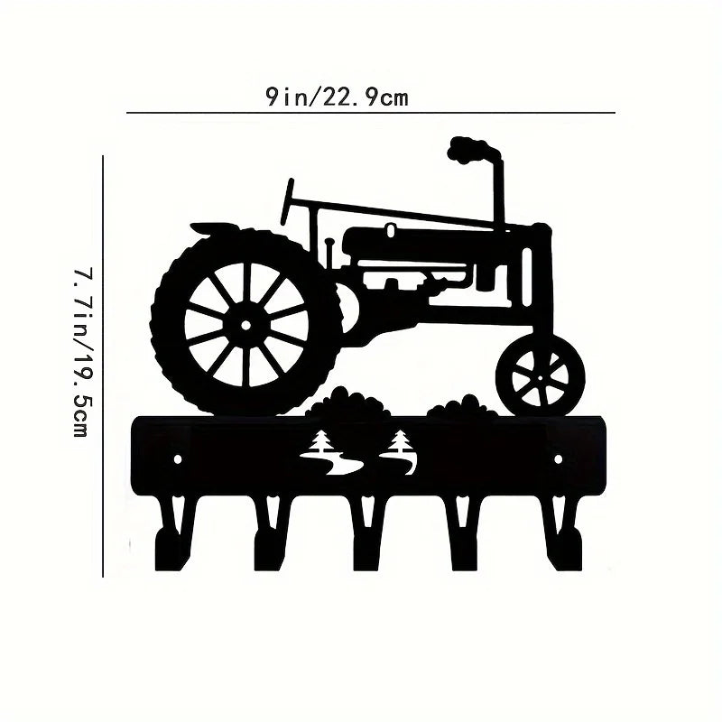Racing Car Metal Wall Art with Key Hooks