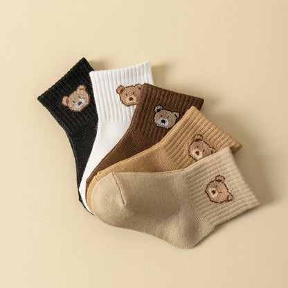Baby Socks Cartoon Bear Toddler 5-Pack