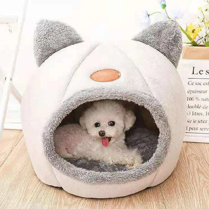 Winter Cozy Cave Cat Bed House Nest