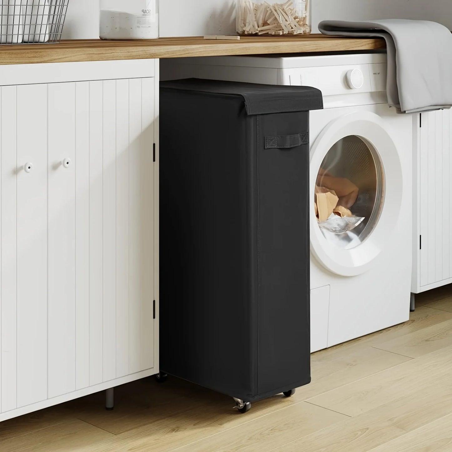 Wheeled Laundry Hamper with Lid