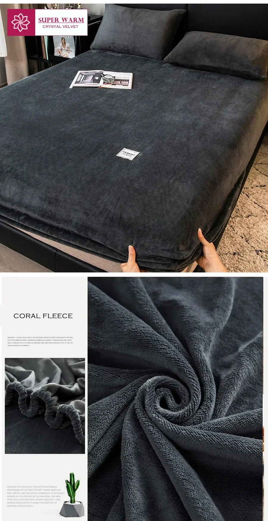 Fluffy Coral Fleece Fitted Sheet