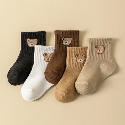 Baby Socks Cartoon Bear Toddler 5-Pack