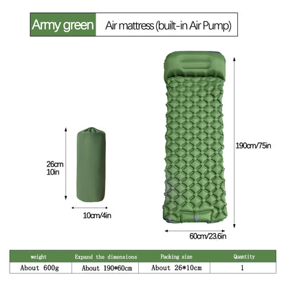 Inflatable Camping Sleeping Pad with Pillow