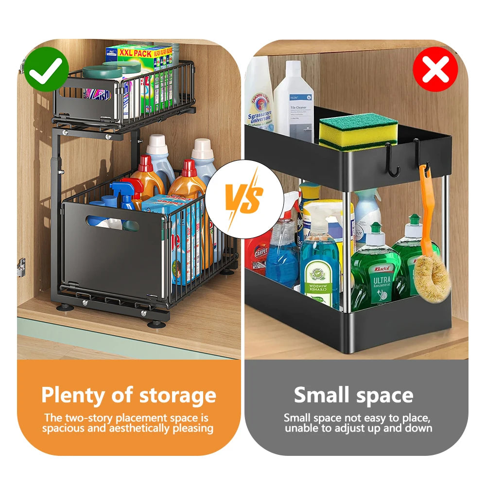 2-Tier Pull-Out Cabinet Organiser