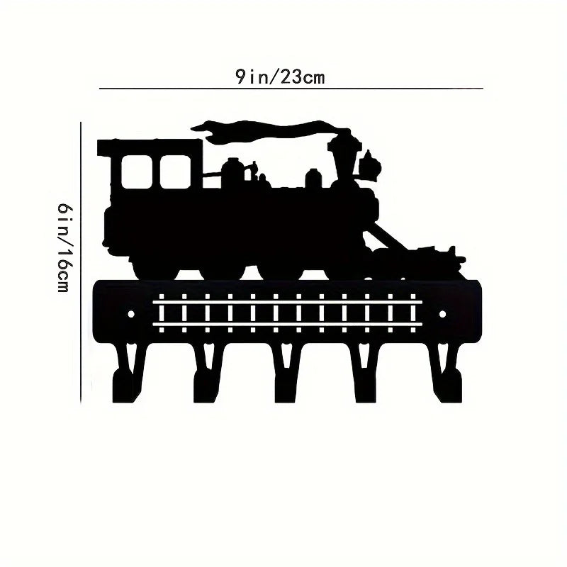 Racing Car Metal Wall Art with Key Hooks