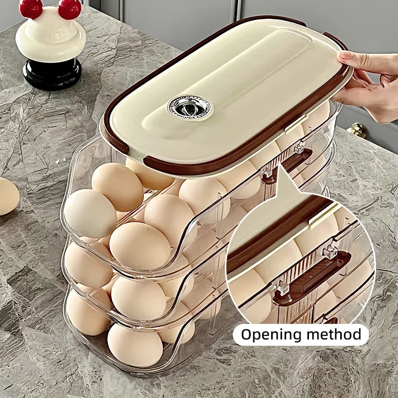 Auto-Rolling Fridge Egg Storage Rack