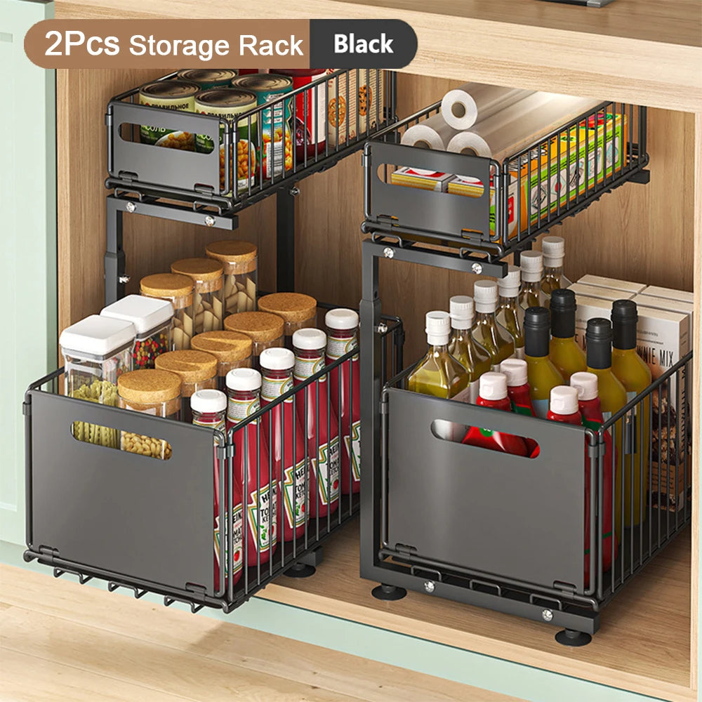 2-Tier Pull-Out Cabinet Organiser