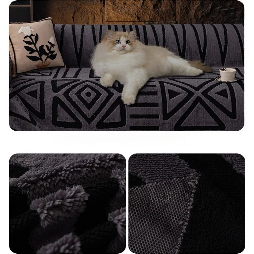 Fluffy Fleece Bohemian Sofa Throw
