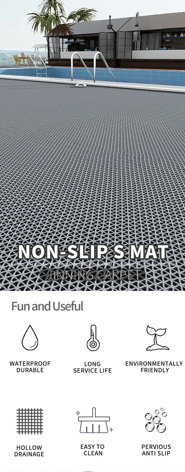 Waterproof PVC Non-Slip Floor Mat