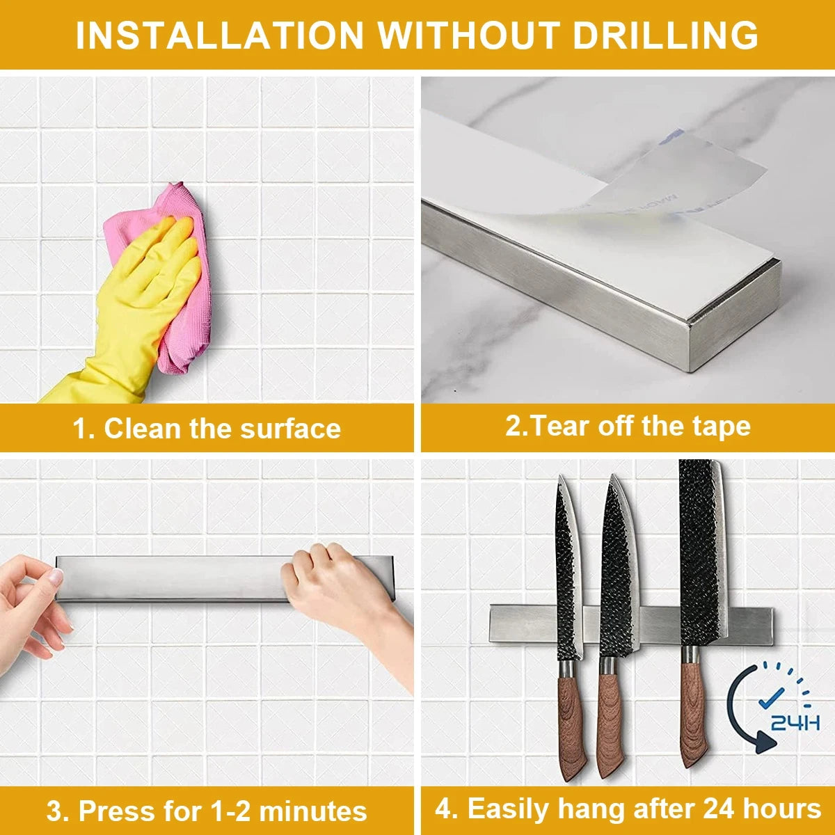 Wall-Mount Magnetic Knife Holder