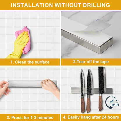 Wall-Mount Magnetic Knife Holder