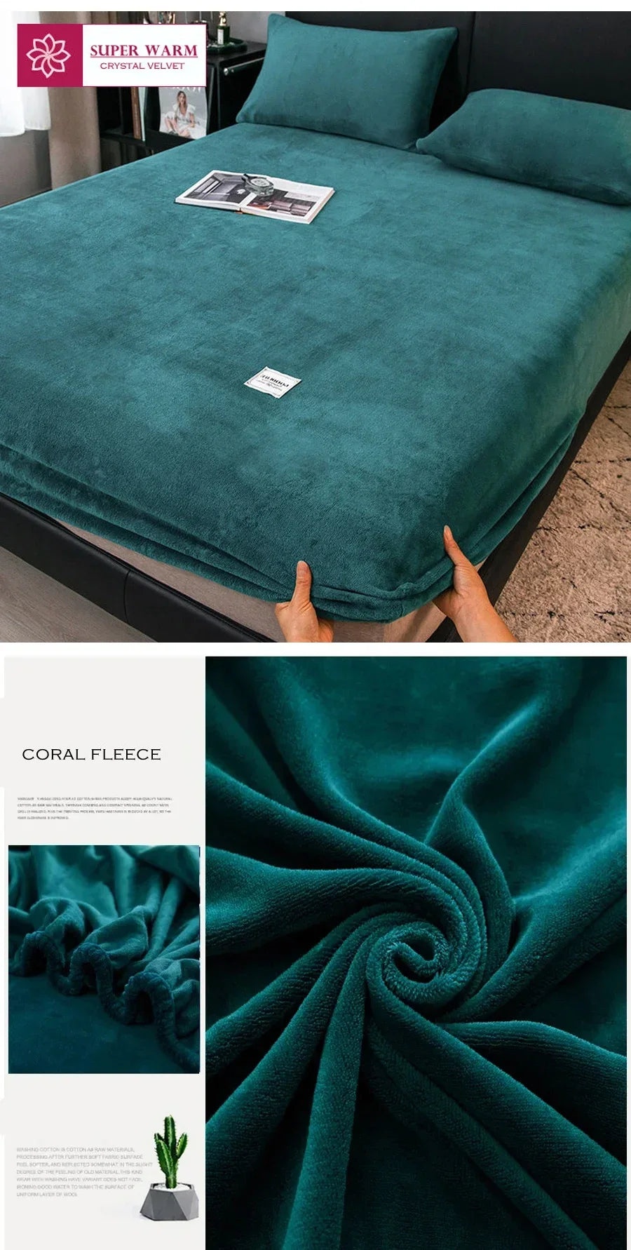 Fluffy Coral Fleece Fitted Sheet