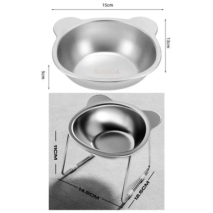 Elevated 304 Steel Cat & Dog Bowl