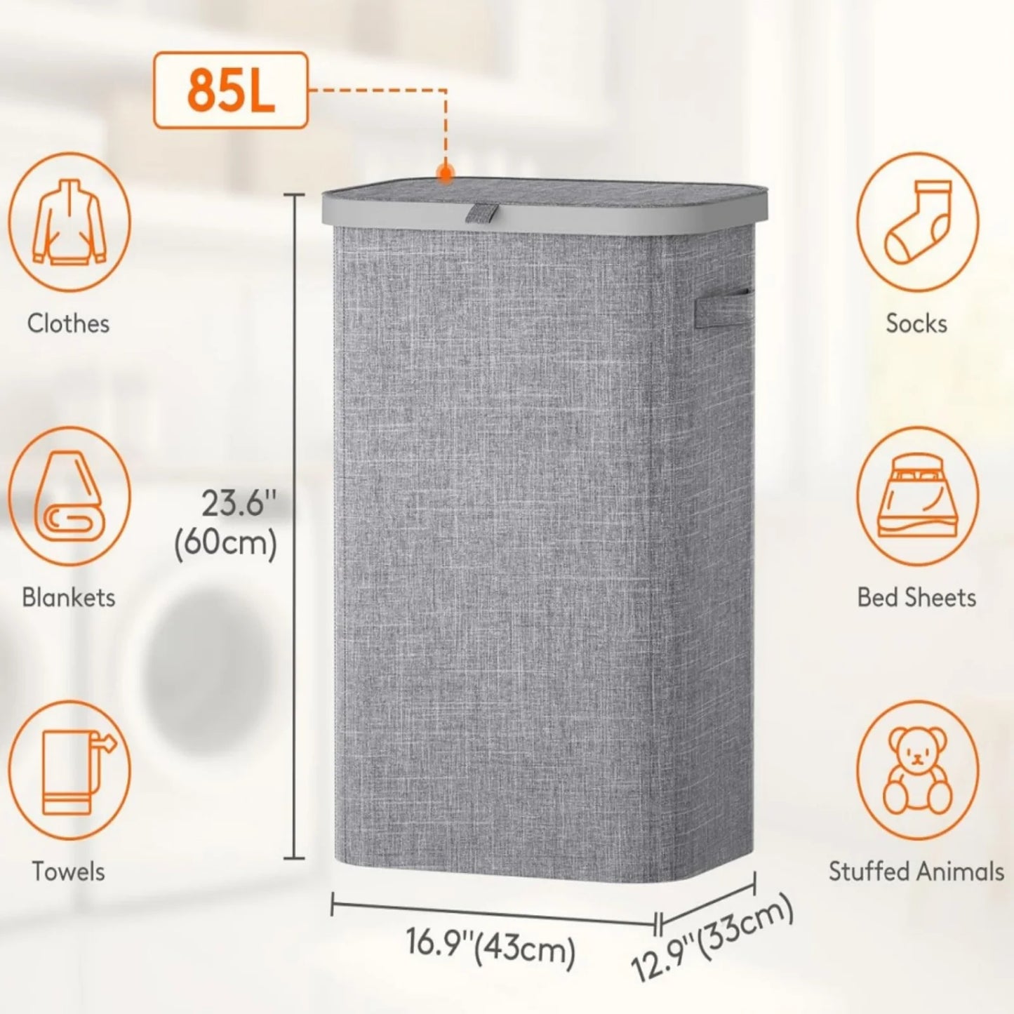 Wheeled Laundry Hamper with Lid