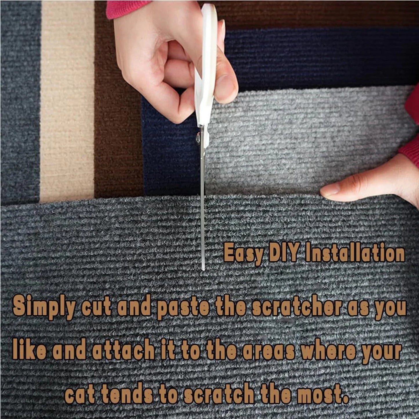 Self-Adhesive Cat Scratching Mat Trimmable