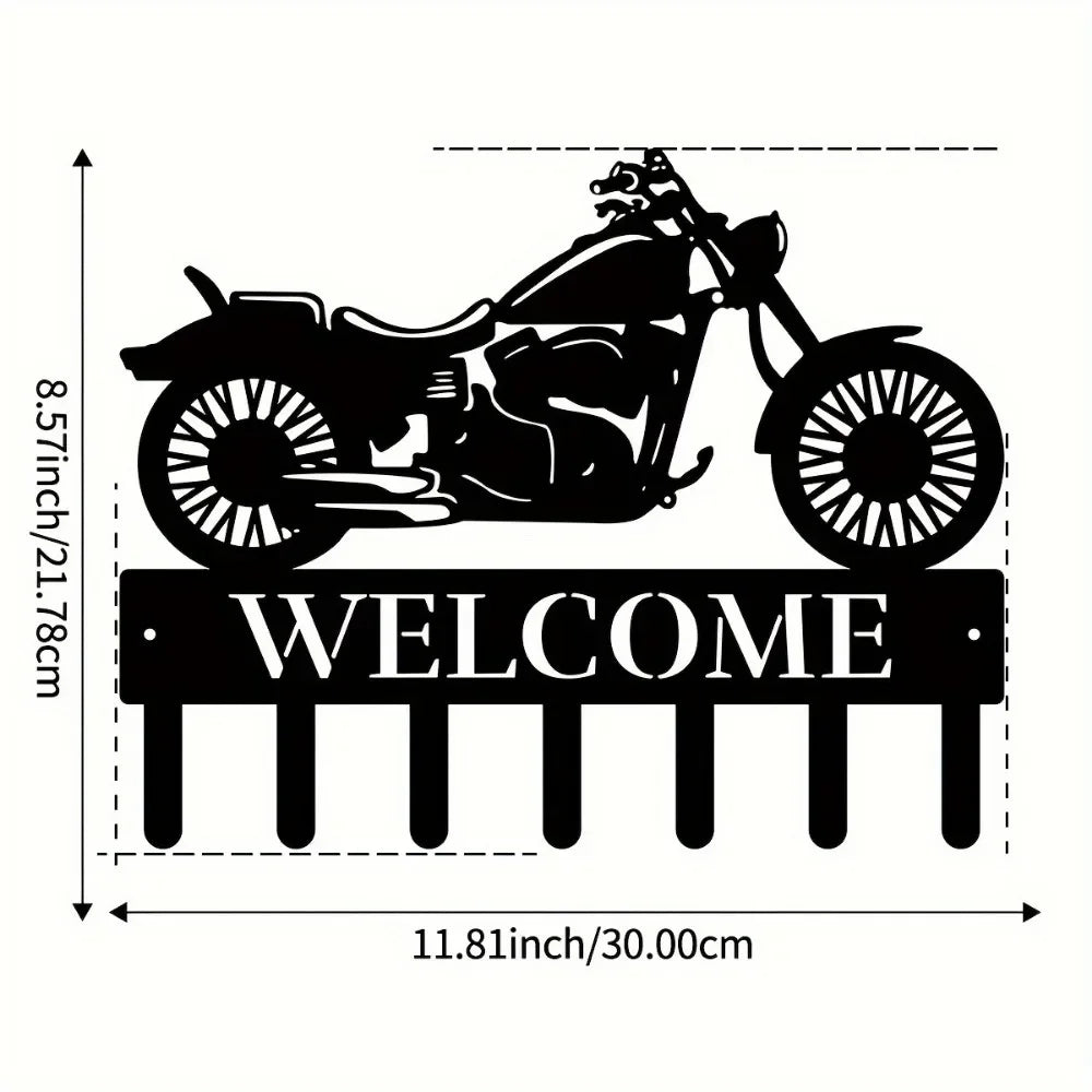 Racing Car Metal Wall Art with Key Hooks
