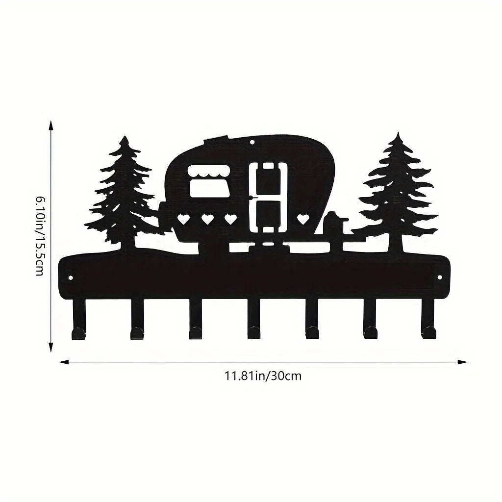 Racing Car Metal Wall Art with Key Hooks