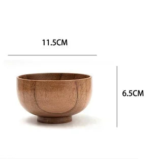 Japanese Wooden Soup & Serving Bowl