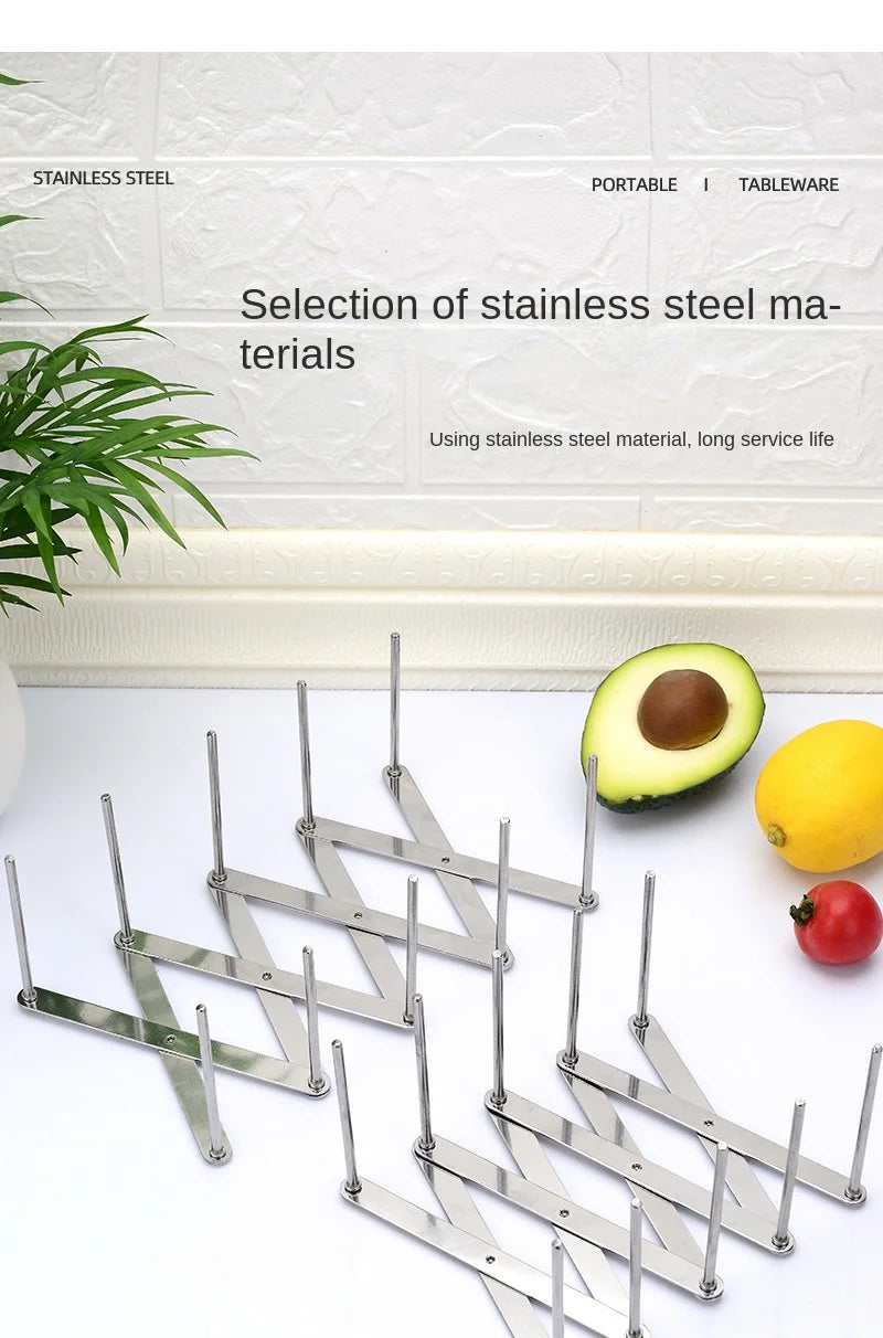 Foldable Dish Drain Rack Organiser