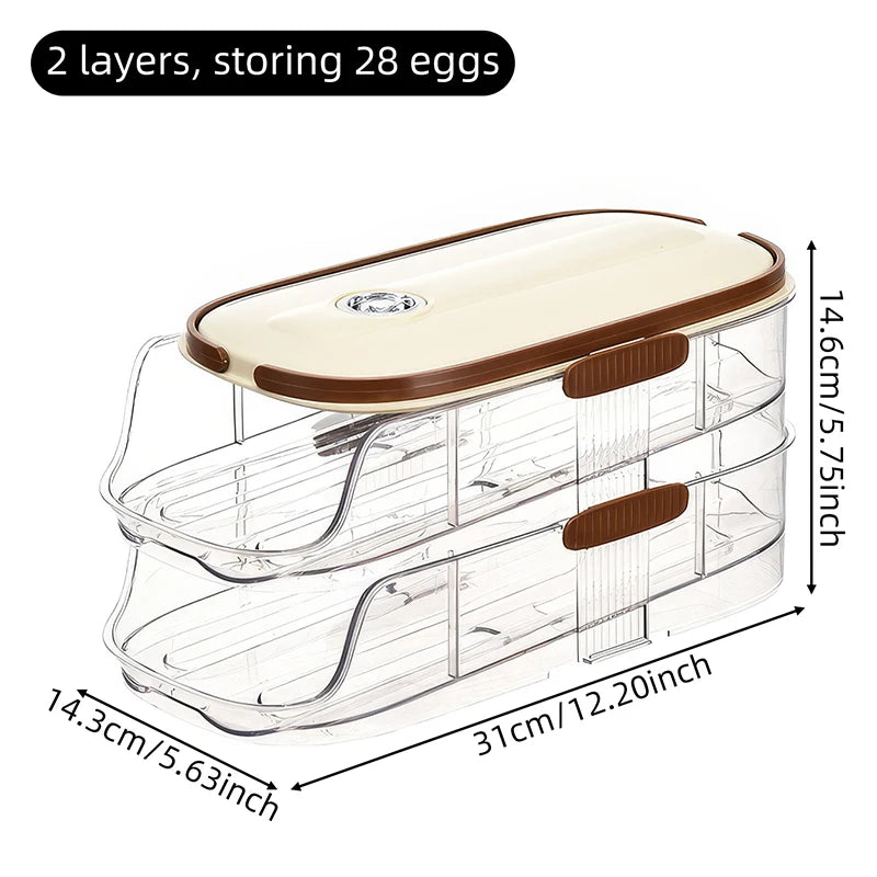 Auto-Rolling Fridge Egg Storage Rack